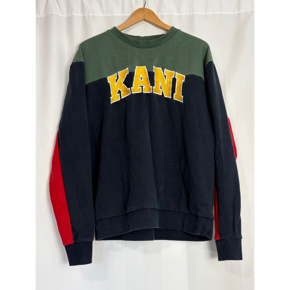 Vintage Karl Kani Mens Colorblock Embroidered Logo Fleece Sweatshirt Medium